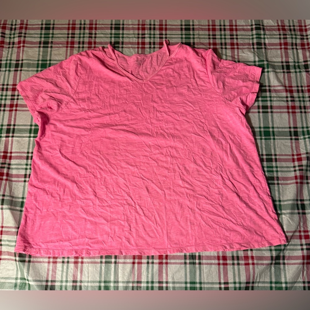 Catherine’s Women’s Plus Size Shirt Pink Short Sleeves Size 3X 26/28W